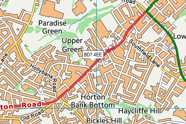 BD7 4EE map - OS VectorMap District (Ordnance Survey)