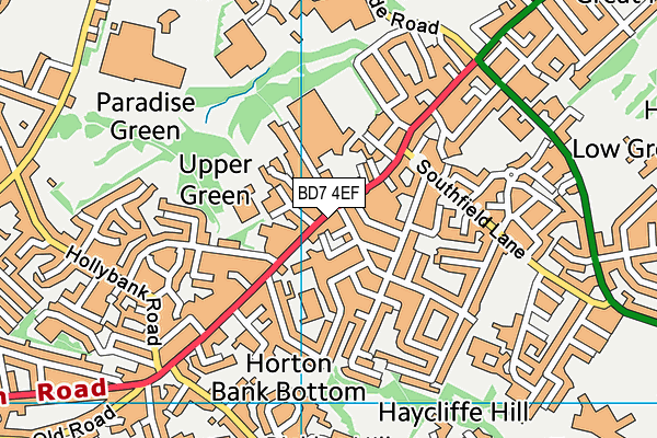 BD7 4EF map - OS VectorMap District (Ordnance Survey)