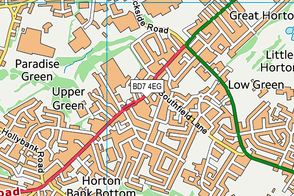 BD7 4EG map - OS VectorMap District (Ordnance Survey)