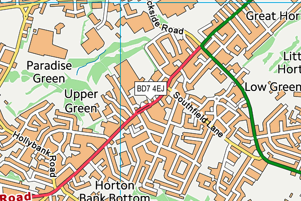 BD7 4EJ map - OS VectorMap District (Ordnance Survey)