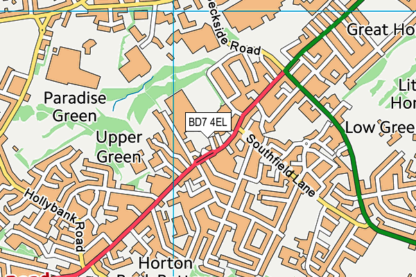 BD7 4EL map - OS VectorMap District (Ordnance Survey)