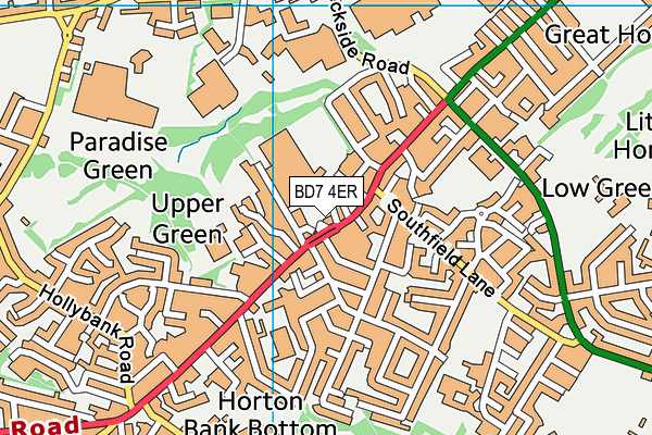 BD7 4ER map - OS VectorMap District (Ordnance Survey)