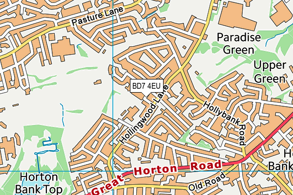 BD7 4EU map - OS VectorMap District (Ordnance Survey)