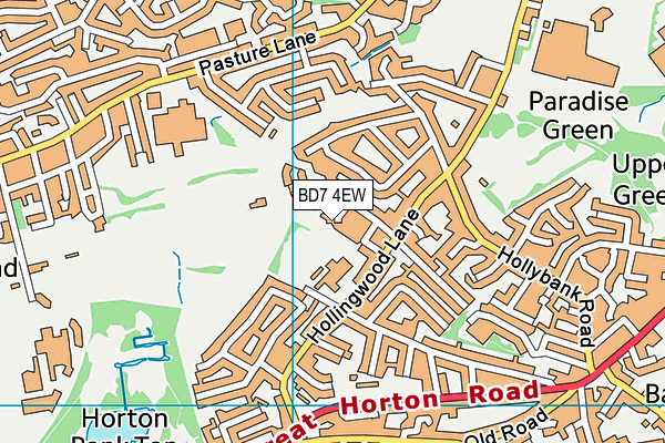 BD7 4EW map - OS VectorMap District (Ordnance Survey)