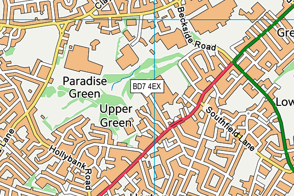 BD7 4EX map - OS VectorMap District (Ordnance Survey)