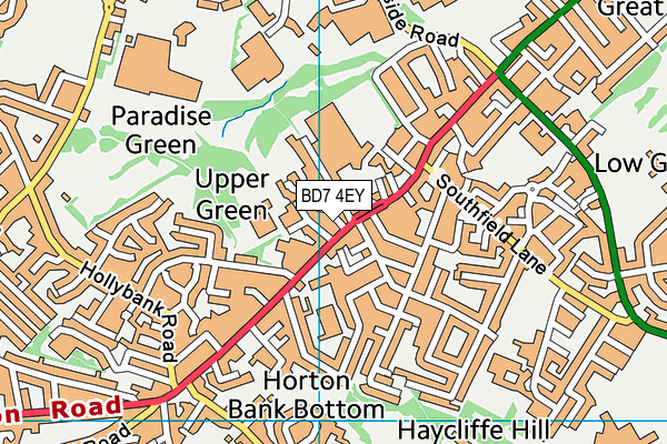 BD7 4EY map - OS VectorMap District (Ordnance Survey)