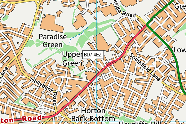 BD7 4EZ map - OS VectorMap District (Ordnance Survey)