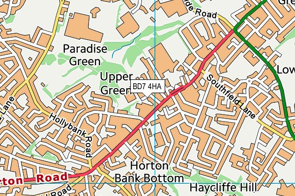 Brackenhill Primary School map (BD7 4HA) - OS VectorMap District (Ordnance Survey)