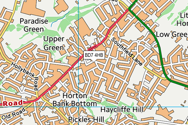 BD7 4HB map - OS VectorMap District (Ordnance Survey)