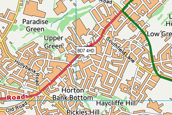 BD7 4HD map - OS VectorMap District (Ordnance Survey)