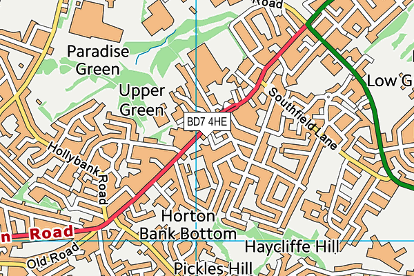 BD7 4HE map - OS VectorMap District (Ordnance Survey)