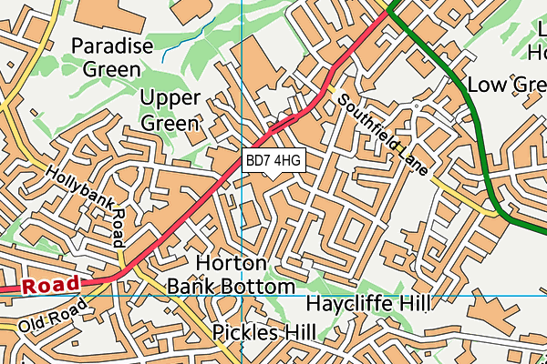 BD7 4HG map - OS VectorMap District (Ordnance Survey)