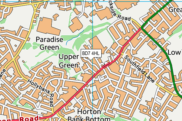 BD7 4HL map - OS VectorMap District (Ordnance Survey)