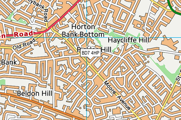 BD7 4HP map - OS VectorMap District (Ordnance Survey)