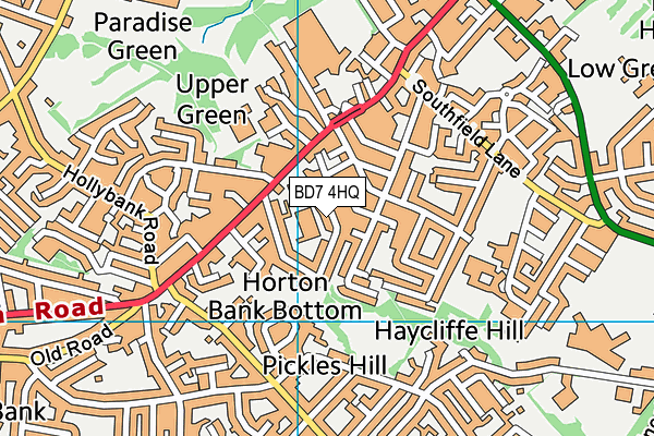 BD7 4HQ map - OS VectorMap District (Ordnance Survey)