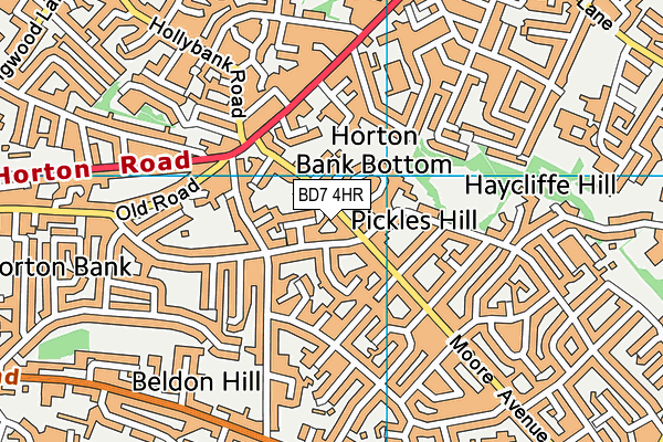 BD7 4HR map - OS VectorMap District (Ordnance Survey)