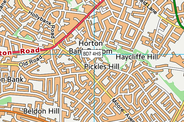 BD7 4HS map - OS VectorMap District (Ordnance Survey)