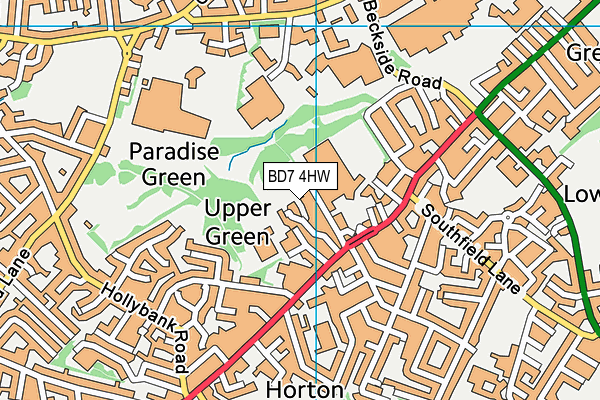 BD7 4HW map - OS VectorMap District (Ordnance Survey)