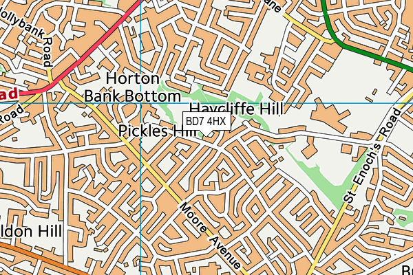 BD7 4HX map - OS VectorMap District (Ordnance Survey)