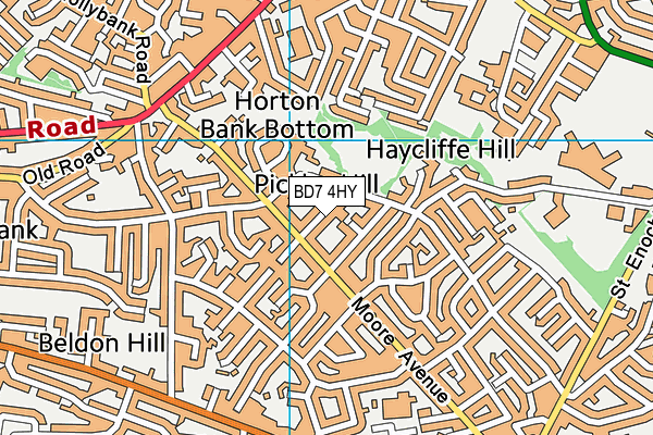 BD7 4HY map - OS VectorMap District (Ordnance Survey)