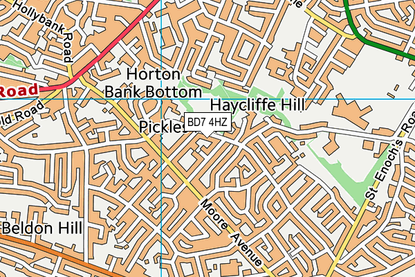 BD7 4HZ map - OS VectorMap District (Ordnance Survey)