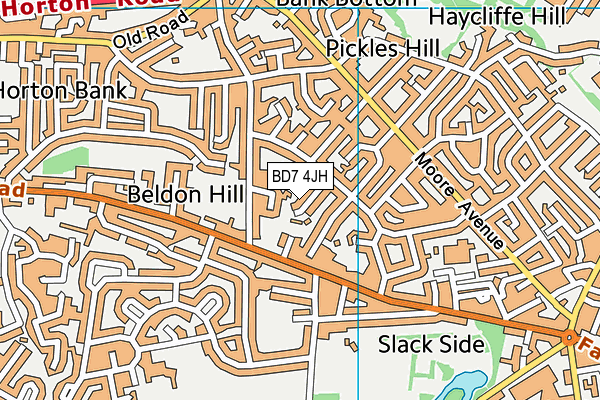 BD7 4JH map - OS VectorMap District (Ordnance Survey)