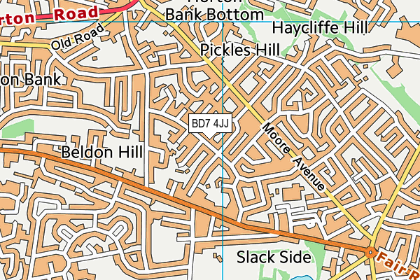 BD7 4JJ map - OS VectorMap District (Ordnance Survey)