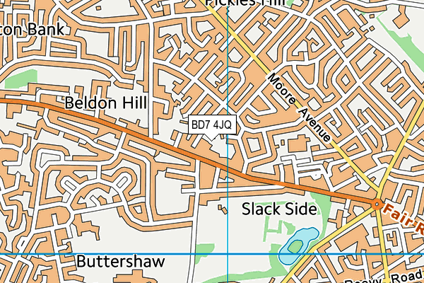 BD7 4JQ map - OS VectorMap District (Ordnance Survey)