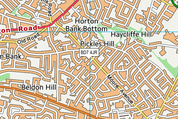 BD7 4JR map - OS VectorMap District (Ordnance Survey)