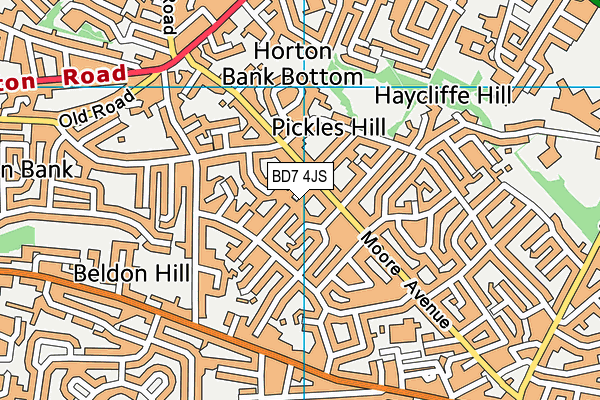 BD7 4JS map - OS VectorMap District (Ordnance Survey)