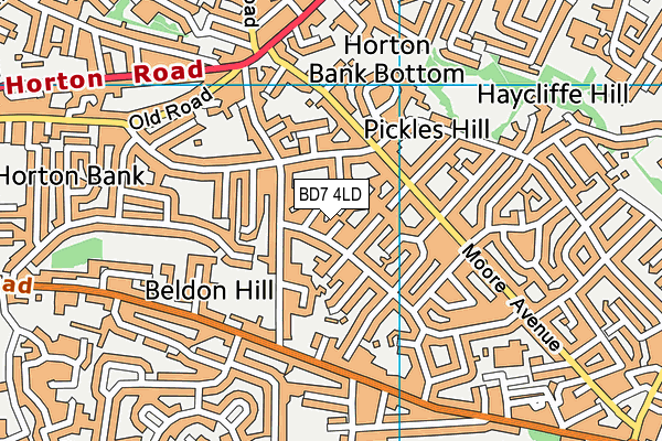 BD7 4LD map - OS VectorMap District (Ordnance Survey)