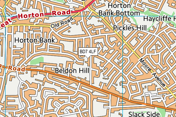 BD7 4LF map - OS VectorMap District (Ordnance Survey)