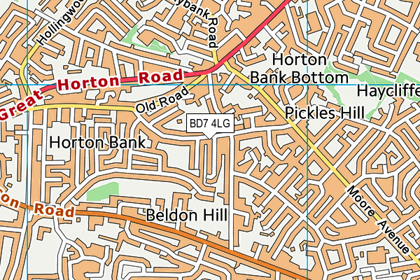 BD7 4LG map - OS VectorMap District (Ordnance Survey)