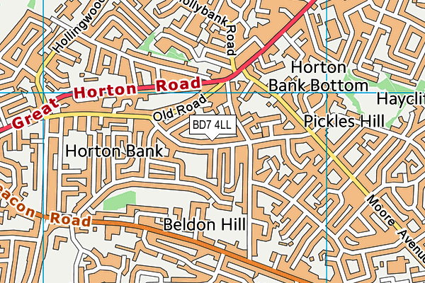 BD7 4LL map - OS VectorMap District (Ordnance Survey)