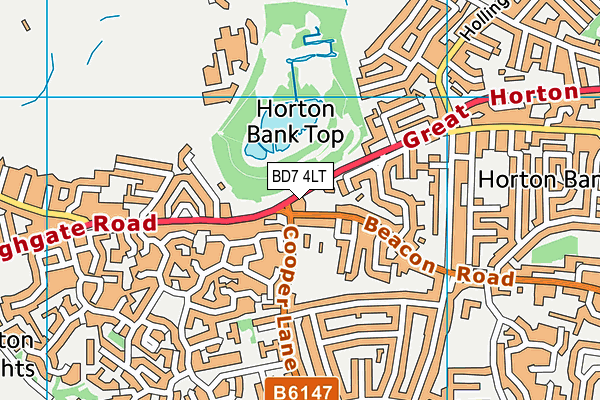 BD7 4LT map - OS VectorMap District (Ordnance Survey)