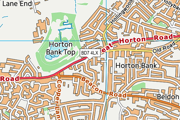 BD7 4LX map - OS VectorMap District (Ordnance Survey)