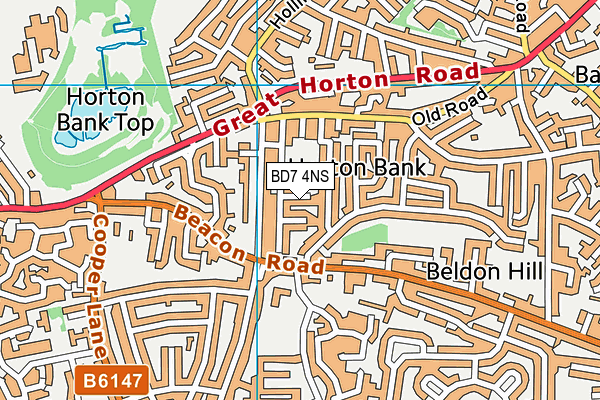 BD7 4NS map - OS VectorMap District (Ordnance Survey)