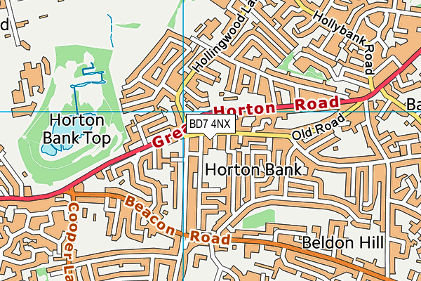 BD7 4NX map - OS VectorMap District (Ordnance Survey)