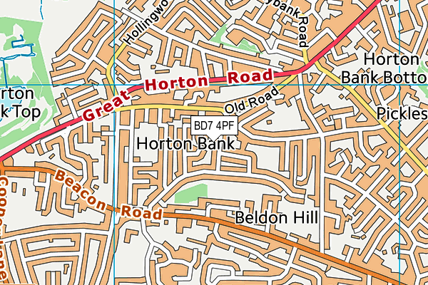 BD7 4PF map - OS VectorMap District (Ordnance Survey)