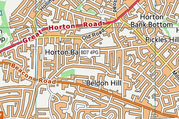 BD7 4PG map - OS VectorMap District (Ordnance Survey)