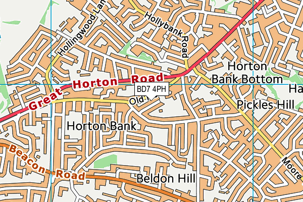 BD7 4PH map - OS VectorMap District (Ordnance Survey)