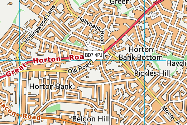 BD7 4PJ map - OS VectorMap District (Ordnance Survey)