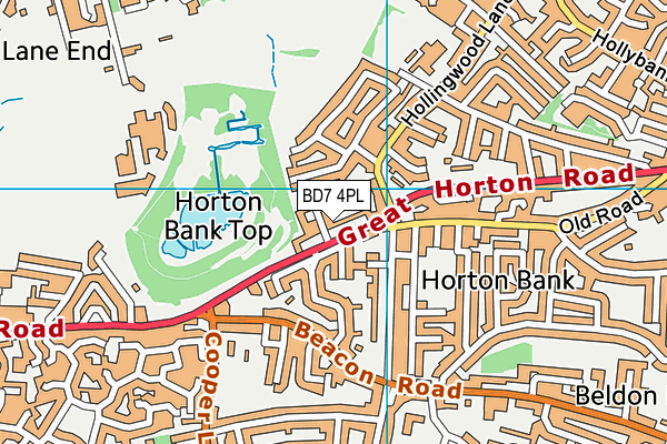 BD7 4PL map - OS VectorMap District (Ordnance Survey)