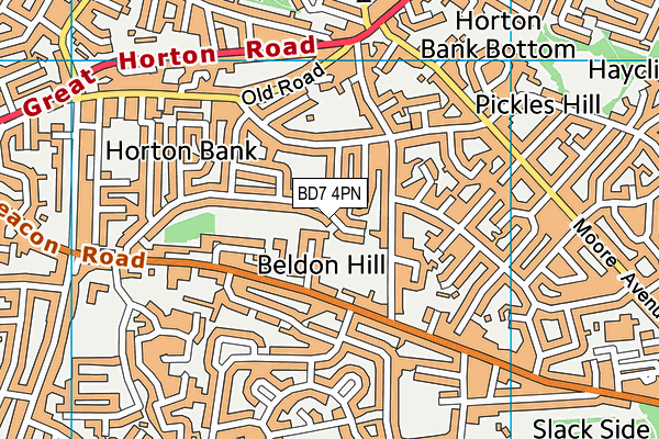 BD7 4PN map - OS VectorMap District (Ordnance Survey)