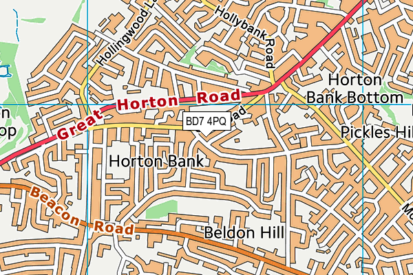 BD7 4PQ map - OS VectorMap District (Ordnance Survey)