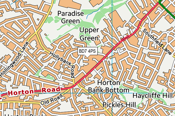 BD7 4PS map - OS VectorMap District (Ordnance Survey)