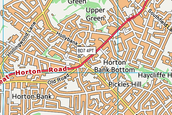 BD7 4PT map - OS VectorMap District (Ordnance Survey)