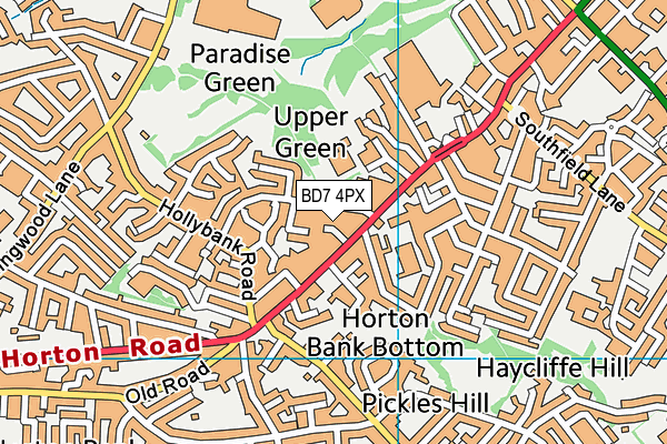 BD7 4PX map - OS VectorMap District (Ordnance Survey)