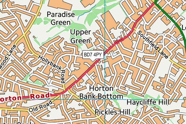 BD7 4PY map - OS VectorMap District (Ordnance Survey)