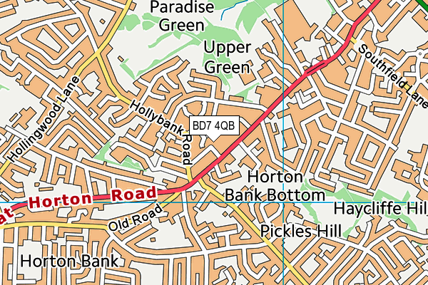 BD7 4QB map - OS VectorMap District (Ordnance Survey)